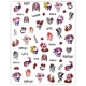 Naklejki do zdobienia paznokci Floral Skulls Nail Art Stickers
