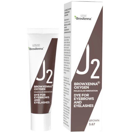 Farbka do koloryzacji brwi i rzęs brązowa Oxygen J2 Brown 15ml