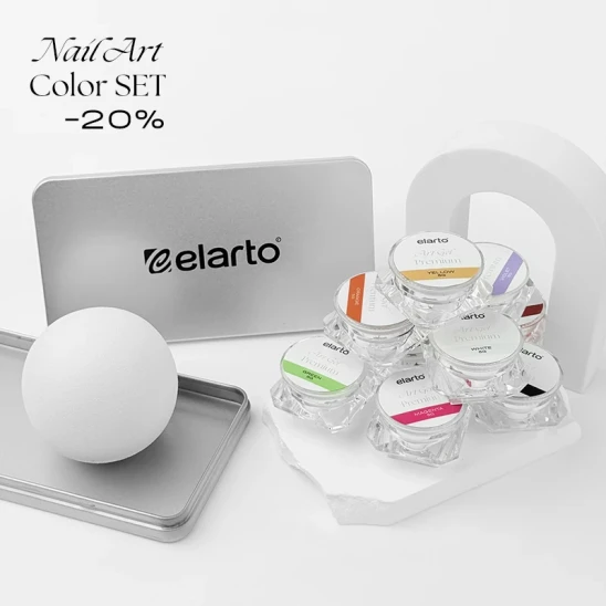 Zestaw produktów elarto do zdobienia paznokci Nail Art Set Color –20%