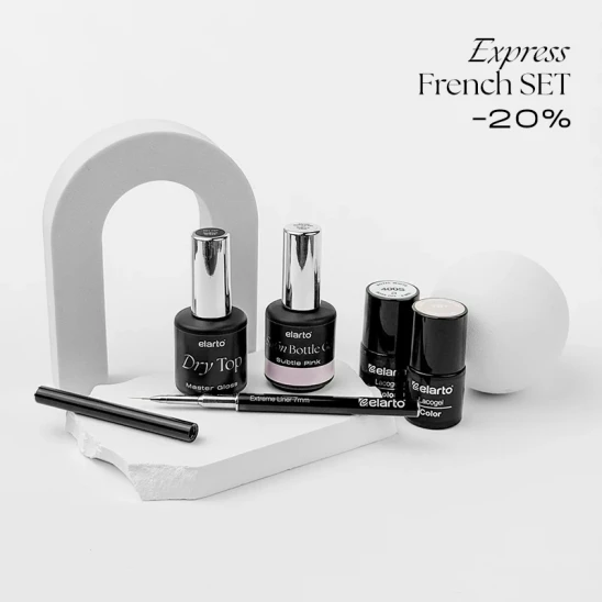 Zestaw produktów elarto do french manicure Express French –20%!