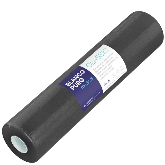 Podkład medyczny jednorazowy z włókniny fizeliny 60cm x 50m czarny