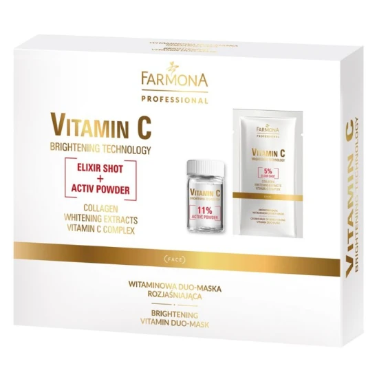Duo-maska witaminowa rozjaśniająca Vitamin C 5x2g + 5x12g