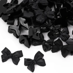 Kokardki 3D do zdobienia paznokci Black Bow Charm 100szt