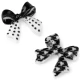 Kokardki 3D do zdobienia paznokci Black&White Patterned Ribbon Charm 30szt