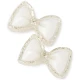 Kokardki 3D do zdobienia paznokci White Glittered Bow Charm 20szt