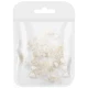 Kokardki 3D do zdobienia paznokci White Glittered Bow Charm 20szt