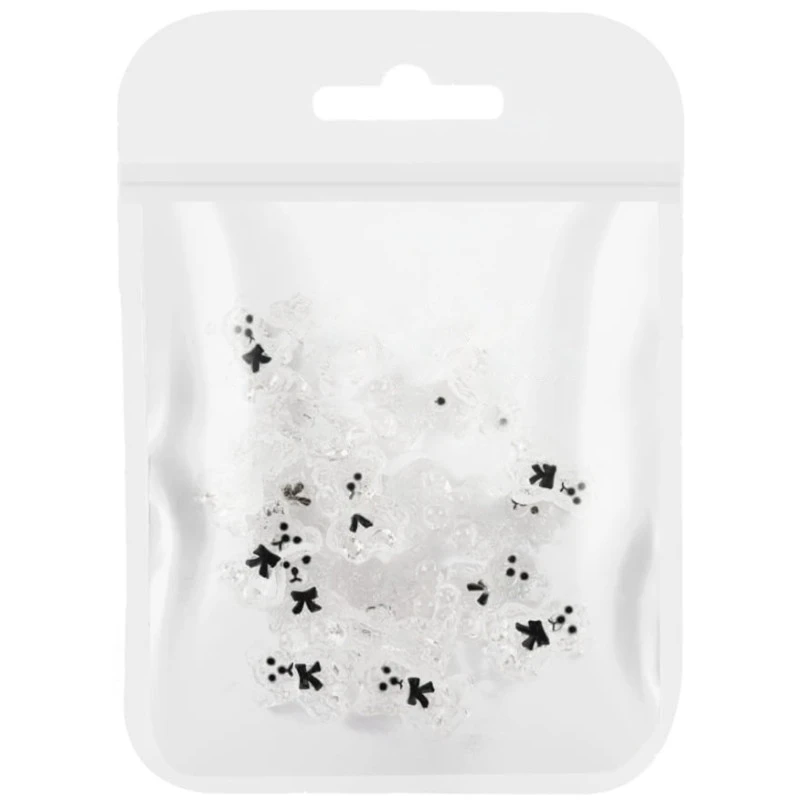 Misie 3D do zdobienia paznokci Clear Teddy Bear Charm 20szt