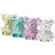 Misie 3D do zdobienia paznokci Colorful Jewel Teddy Bear Charm 20szt