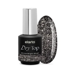 Top hybrydowy z efektem blasku flash Dry Top Shine Bright Silver 7ml
