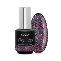 Top hybrydowy z efektem blasku flash Dry Top Shine Bright Pink 7ml