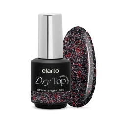 Top hybrydowy z efektem blasku flash Dry Top Shine Bright Red 7ml