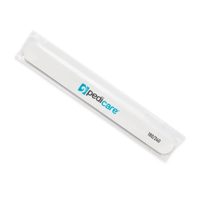 Pilnik do paznokci PediCare prosty 180/240 biały (bezpieczny pakiet)