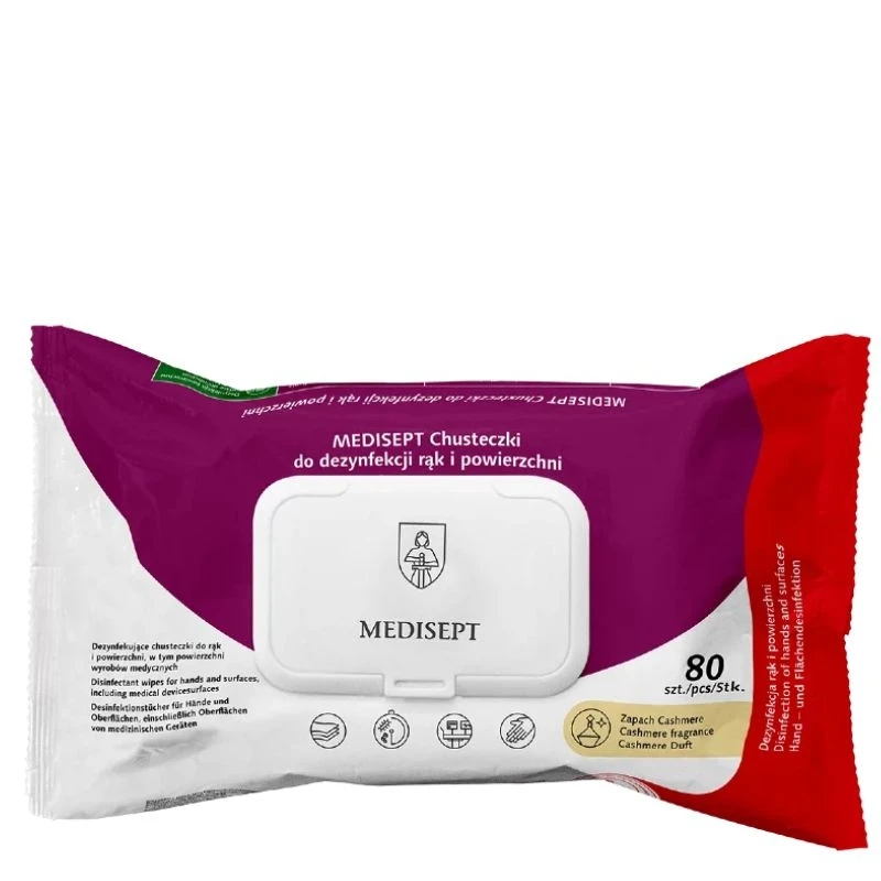 Chusteczki alkoholowe do dezynfekcji rąk i powierzchni 80szt