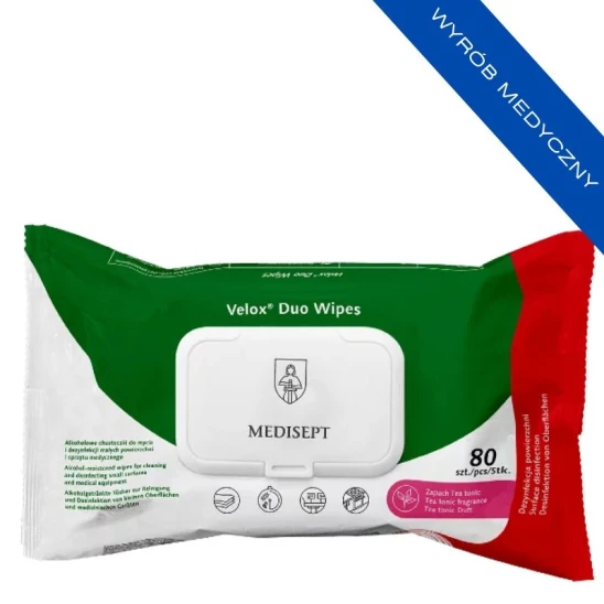 Chusteczki bezalkoholowe Velox Wipes NA do dezynfekcji powierzchni 80szt