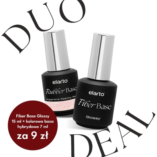 Baza hybrydowa Fiber Base Glossy 15ml + kolorowa baza hybrydowa 7ml za 9zł