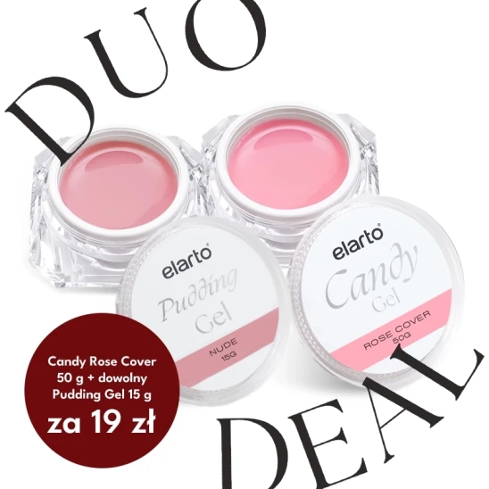 Żel budujący Candy Gel Rose Cover 50g + żel Pudding Gel 15g za 19zł