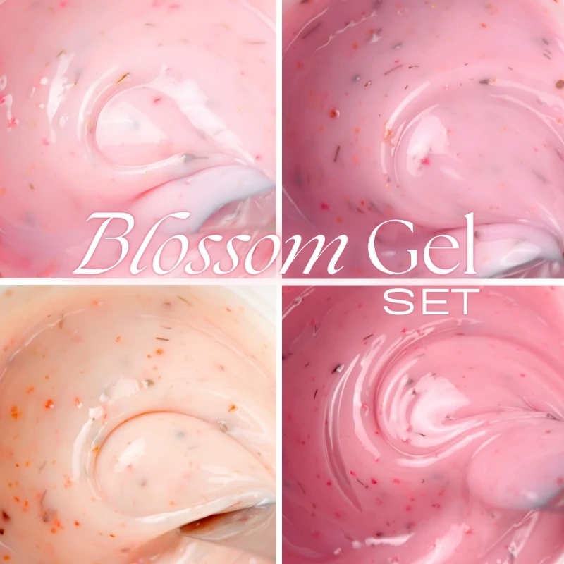 Zestaw 4 żeli budujących z suszonymi kwiatuszkami Blossom Gel Set