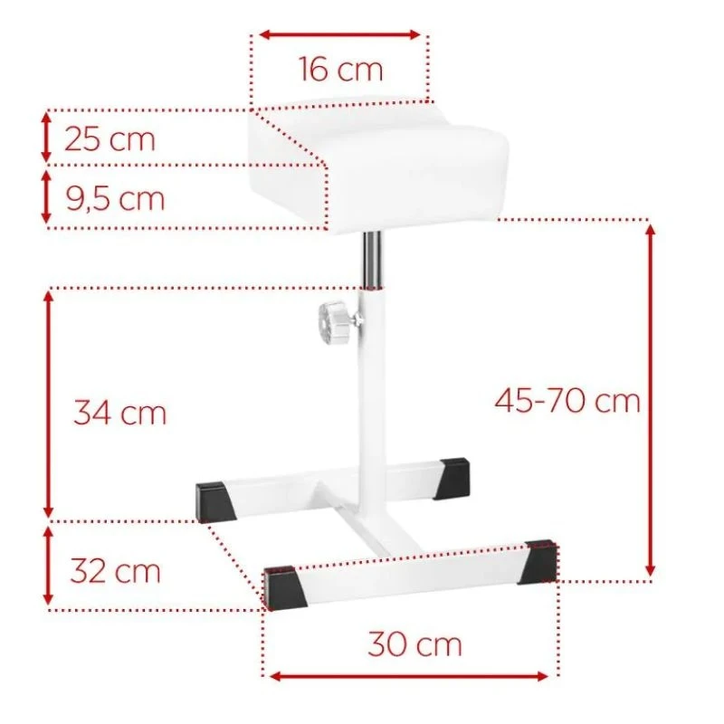 Podnóżek do pedicure stojak bez kółek Bell (biały)