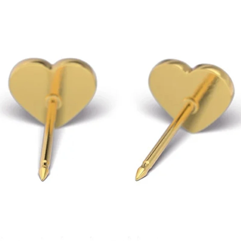 Kolczyk do przekłuwania uszu 7523-3565-EU Różowe Serce w złotej oprawie