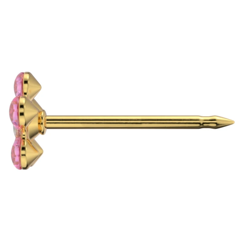 ST75 KOLCZYK STOKROTKA KRYSZTAŁ GÓRSKI/RÓŻA ZŁOTA 1SZT