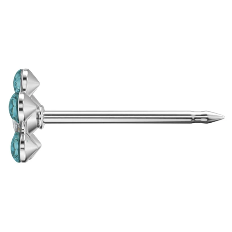 Kolczyk do przekłuwania uszu 7512-6124-EU Stokrotka w odcieniach turkusu