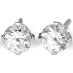 ST75 KOLCZYK CUBIC ZIRCONIA 5MM W PAZURKACH SREBRNY 1SZT