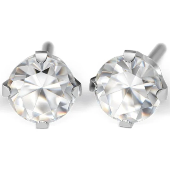 ST75 KOLCZYK CUBIC ZIRCONIA 5MM W PAZURKACH SREBRNY 1SZT