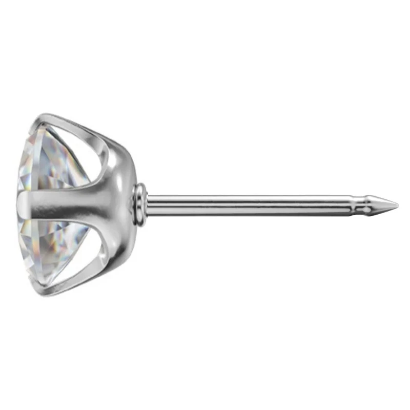 ST75 KOLCZYK CUBIC ZIRCONIA 5MM W PAZURKACH SREBRNY 1SZT