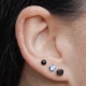 ST75 KOLCZYK CUBIC ZIRCONIA BLUE 4MM W PAZURKACH CZARNY 1SZT