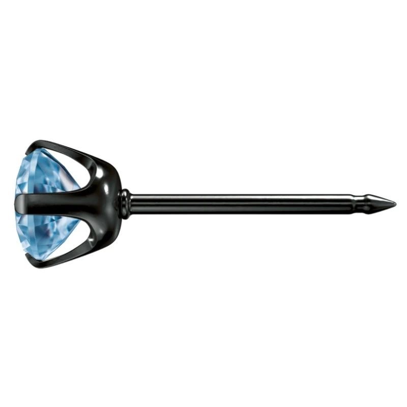 ST75 KOLCZYK CUBIC ZIRCONIA BLUE 4MM W PAZURKACH CZARNY 1SZT