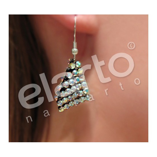 Kolczyki Crystal Mesh KWADRAT CRYSTAL AURORE BOREALE Kolczyki Crystal Mesh KWADRAT CRYSTAL AURORE BOREALE