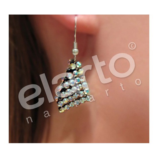Kolczyki Crystal Mesh KWADRAT CRYSTAL AURORE BOREALE Kolczyki Crystal Mesh KWADRAT CRYSTAL AURORE BOREALE