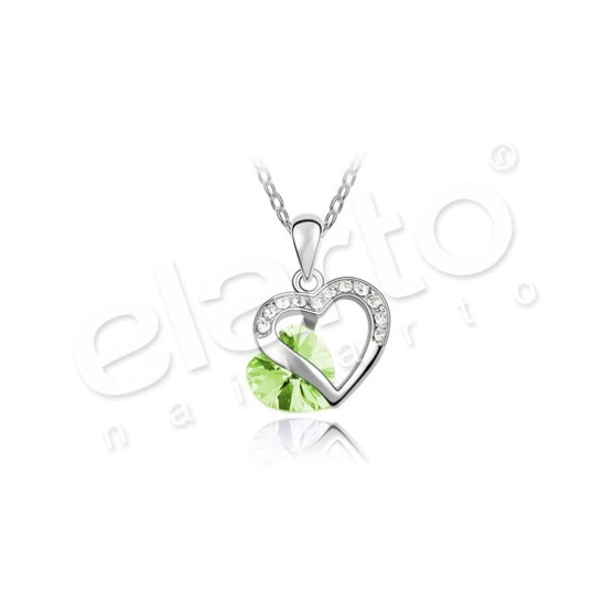 Naszyjnik Swarovski peridot - zielone serce w sercu
