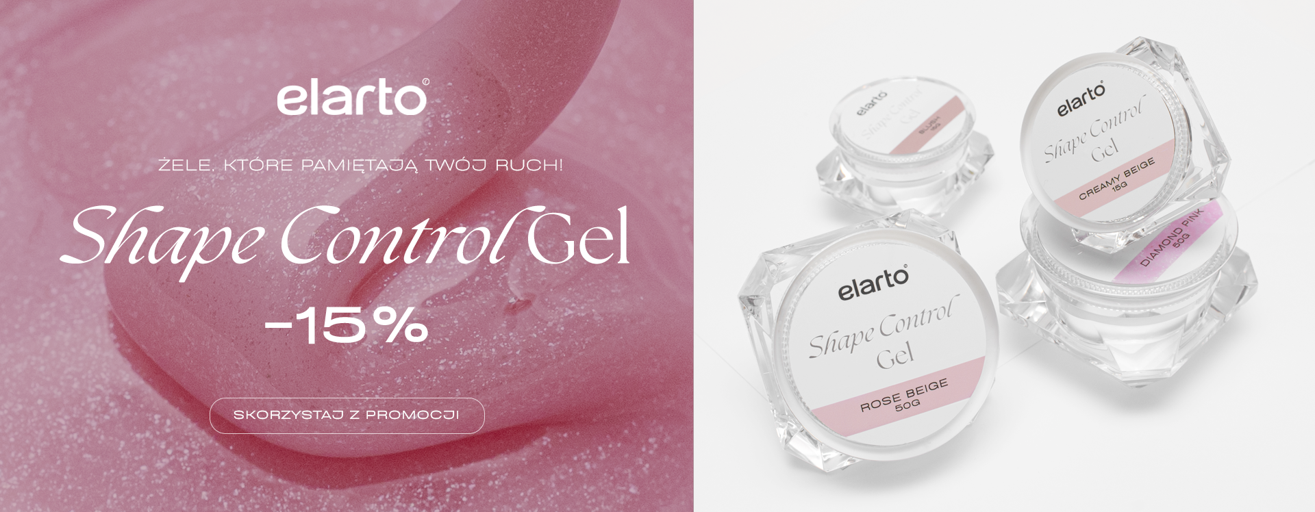 BANER - promocje żele budujące Shape Control 15g i 50g