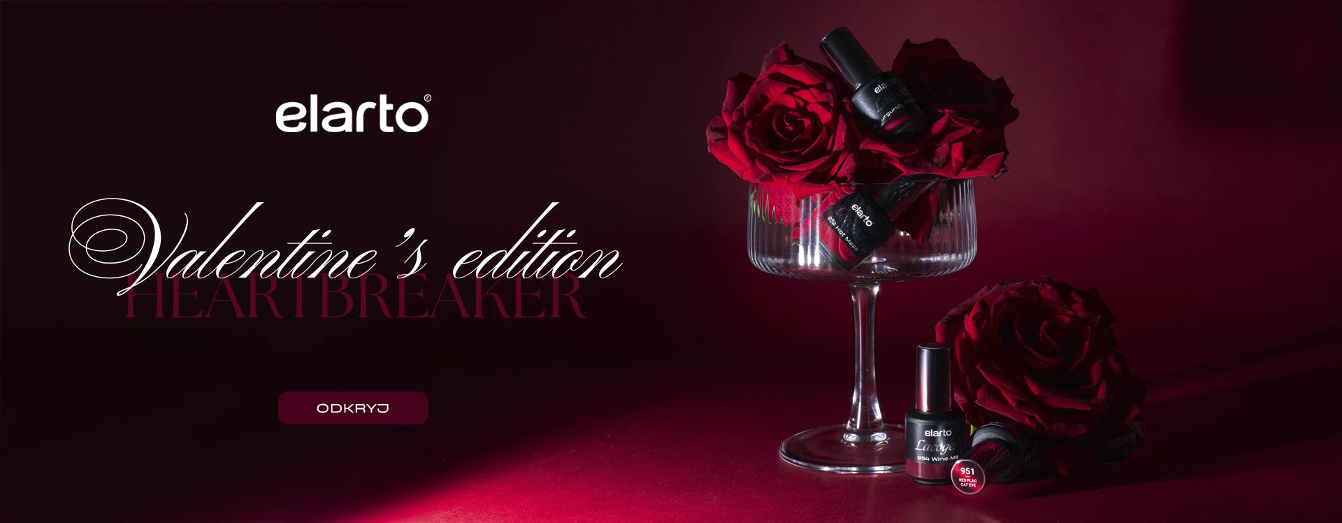 BANER - nowa, walentynkowa kolekcja lakier&oacute;w hybrydowych elarto Heartbreaker