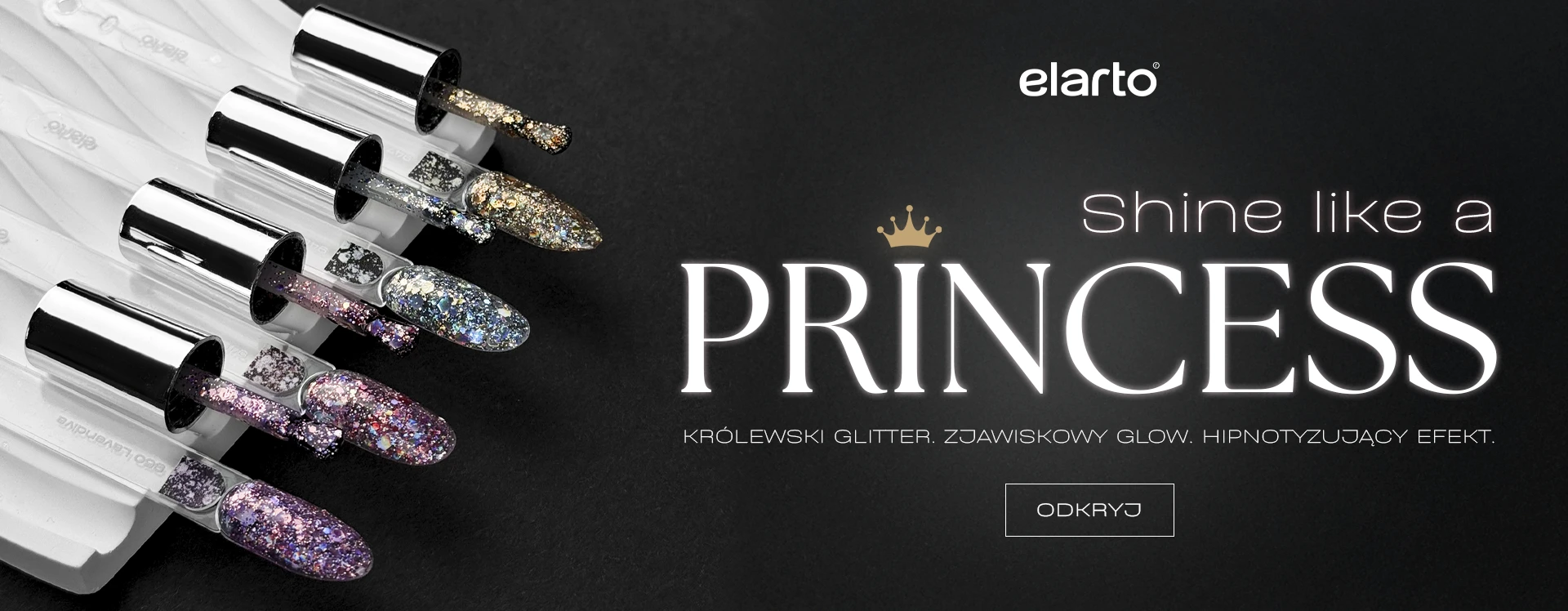 BANER - premiera nowych lakierów hybrydowych kolekcji Shine Like a Princess elarto