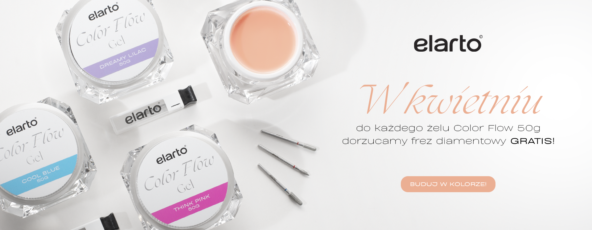 Do każdego Color Flow Gel 50g dorzucamy frez diamentowy GRATIS!